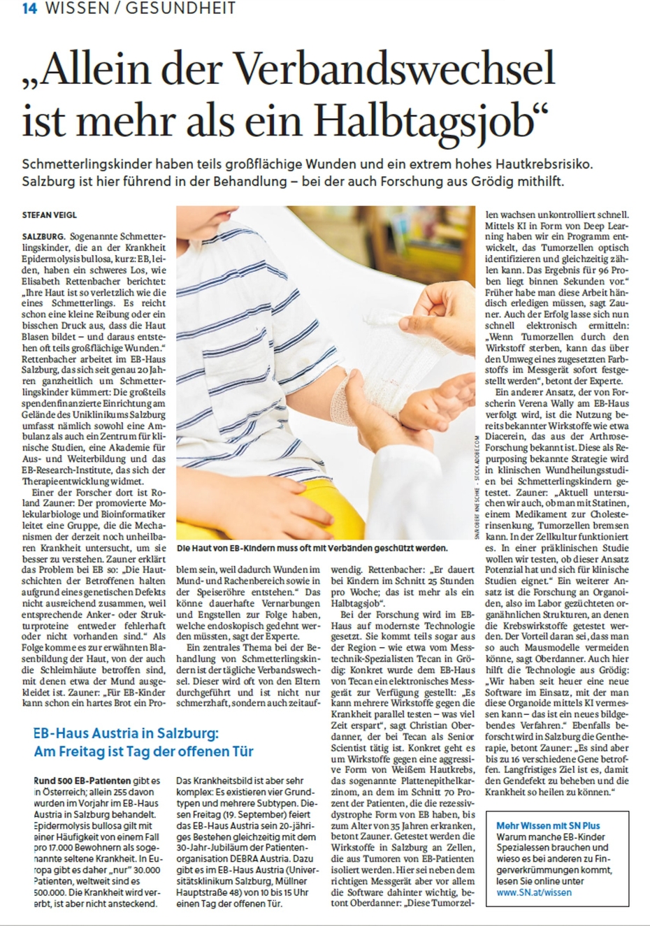 Artikel "Allein der Verbandswechsle ist mehr als ein Halbtagsjob" aus den Salzburger Nachrichten vom 17.09.2025